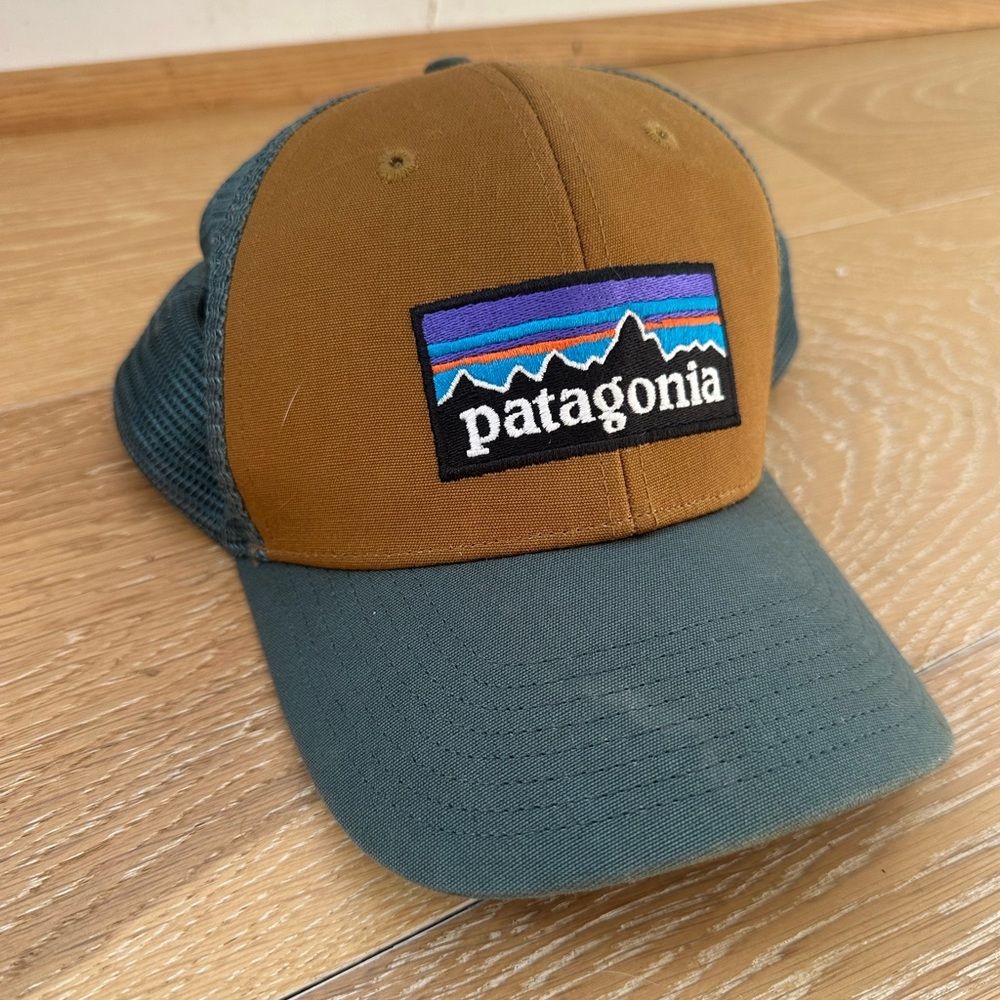 Patagonia Brown and teal Trucker Hat